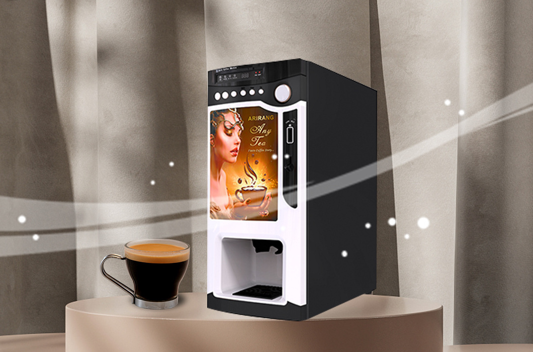 Table Top Coin Operated Commercial Fully Automatic Hot Instant Coffee Vending Machine