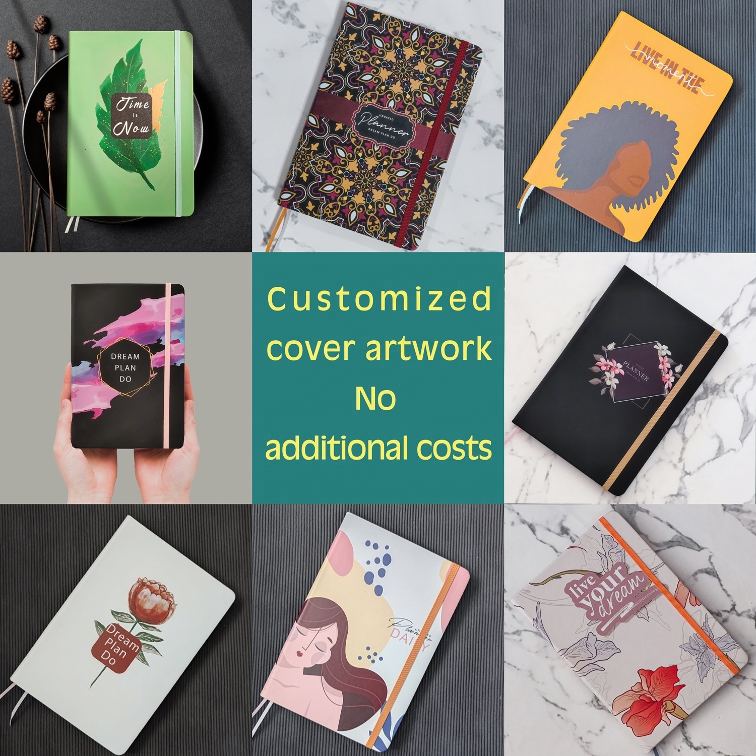 Customised Wholesale Factory Price Blank A5 Sublimation Pu Leather Notebook Custom Journals Person Weekly Daily planner