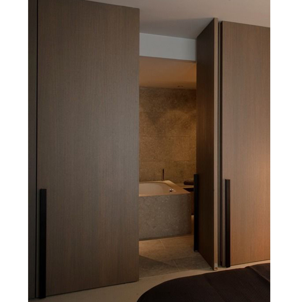 Modern Wood Interior Flush Invisible Door Design with Hidden Hinge Frameless Secret Door inside construction