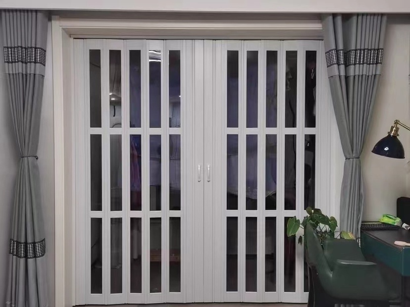 China manufacturer bathrooms pvc sliding accordion doors folding door wc plastic with lock