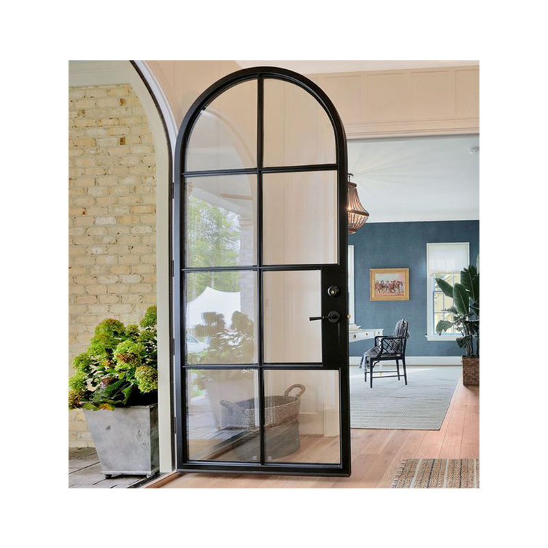 Wholesales Double Round Top Doors Interior  Glass Doors Withe Arched pvc french door