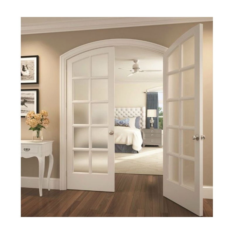 Wholesales Double Round Top Doors Interior  Glass Doors Withe Arched pvc french door