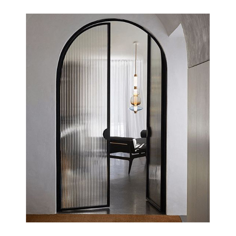 Wholesales Double Round Top Doors Interior  Glass Doors Withe Arched pvc french door