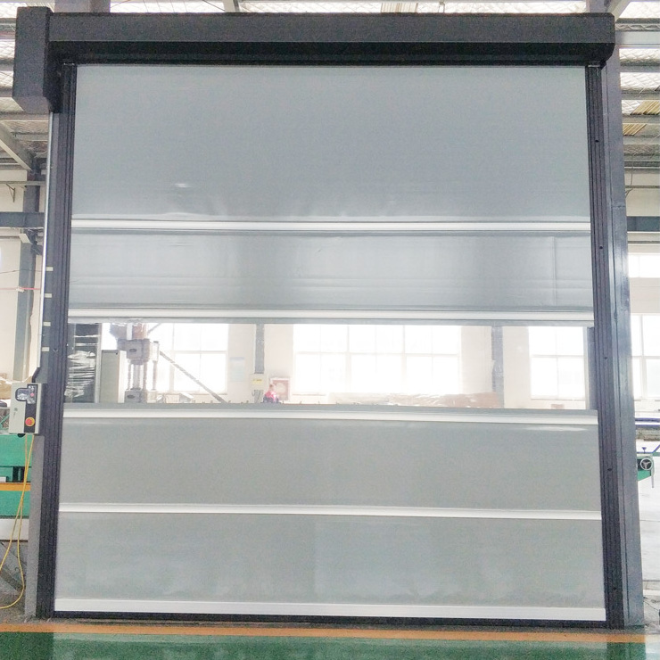 Shop mall silver PVC soft fast shutter door