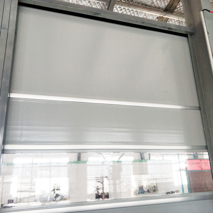 Shop mall silver PVC soft fast shutter door