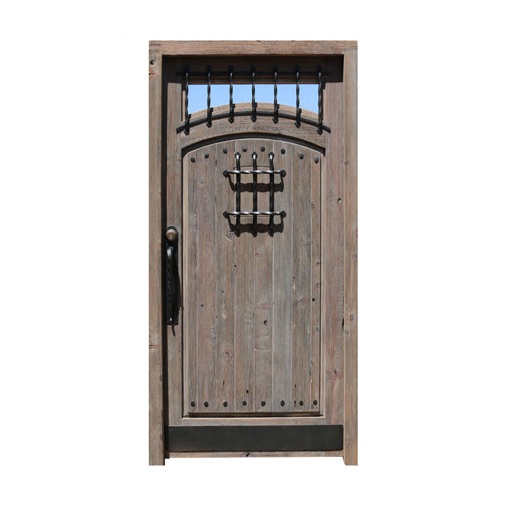 Turkish solid wood wrought iron armored entrance doors for wine cellar /garden backyard