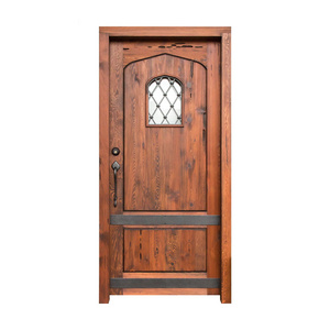 Turkish solid wood wrought iron armored entrance doors for wine cellar /garden backyard