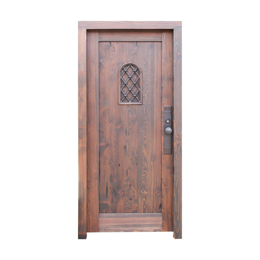 Turkish solid wood wrought iron armored entrance doors for wine cellar /garden backyard