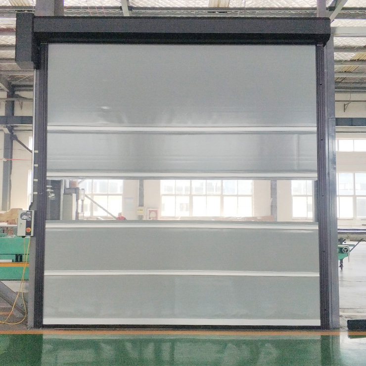 Shop mall silver PVC soft fast shutter door