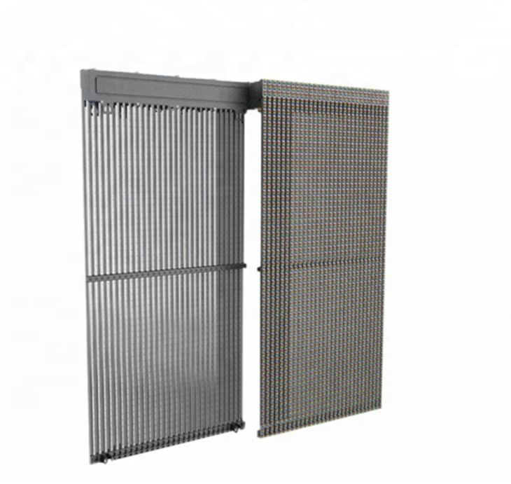 MDS 8/16/33/50mm Flexible Soft LED Mesh Curtain Screen Mesh Curtain Window See-through Glass Screen Display for Sale