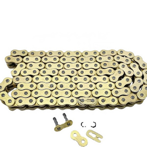 Heavy Duty Motorcycle Transmission O Ring Chains 520 O Ring Golden Color Chains set with Master Link 90L-120L