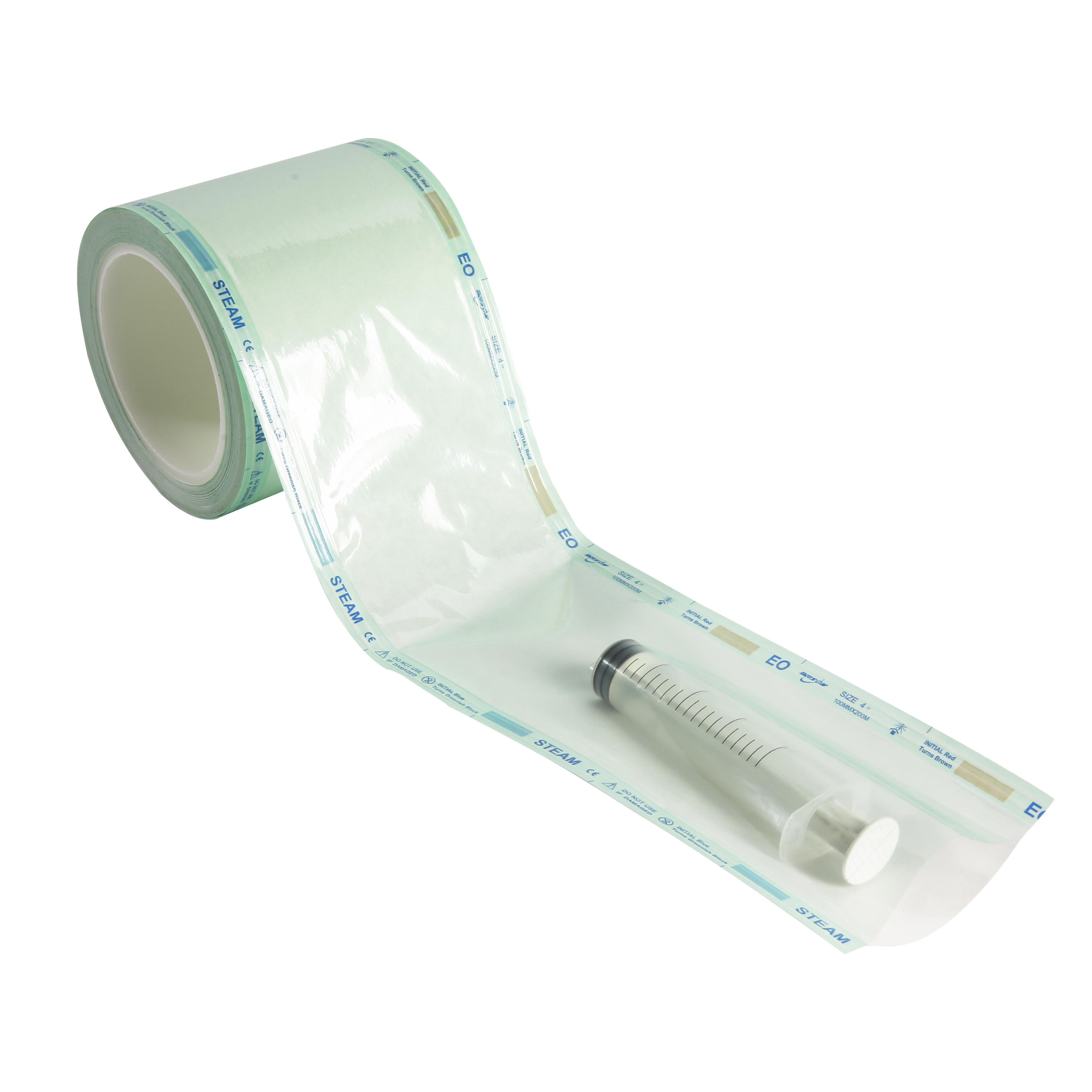 75mm*200m dental supply dry heat sealing sterilization plat pouches packaging reel and roll