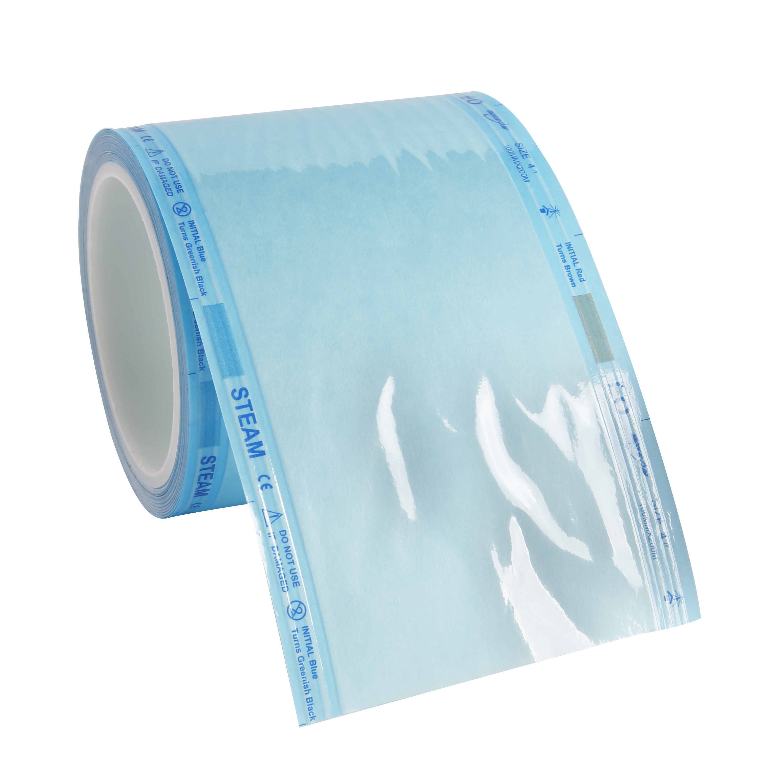 75mm*200m dental supply dry heat sealing sterilization plat pouches packaging reel and roll