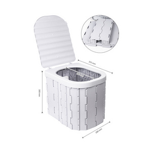 Medyag Foldable Plastic Toilet Camping Travel Portable Potty Bucket Outdoor Indoor Convenient Toilet