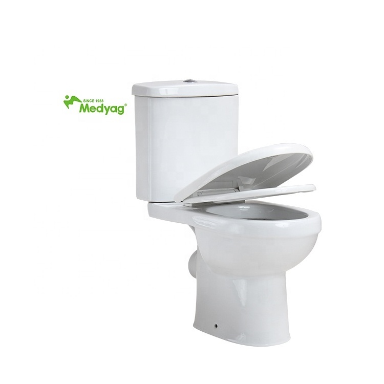 Medyag Cheapest Ceramic Close Coupled Toilets Bathroom Wash Down Dual Flush Soft Seat Two Piece Toilets