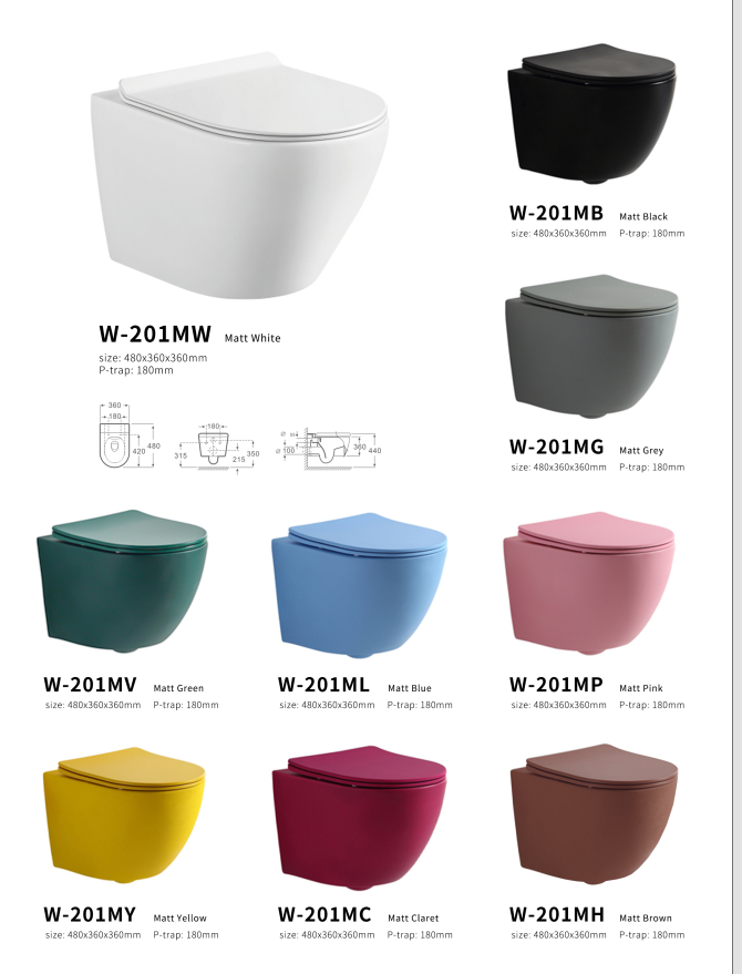 Medyag Wholesale Ceramic Wall Hung Toilet Rimless Wash Down Hanging Toilette Sanitary ware Toilet