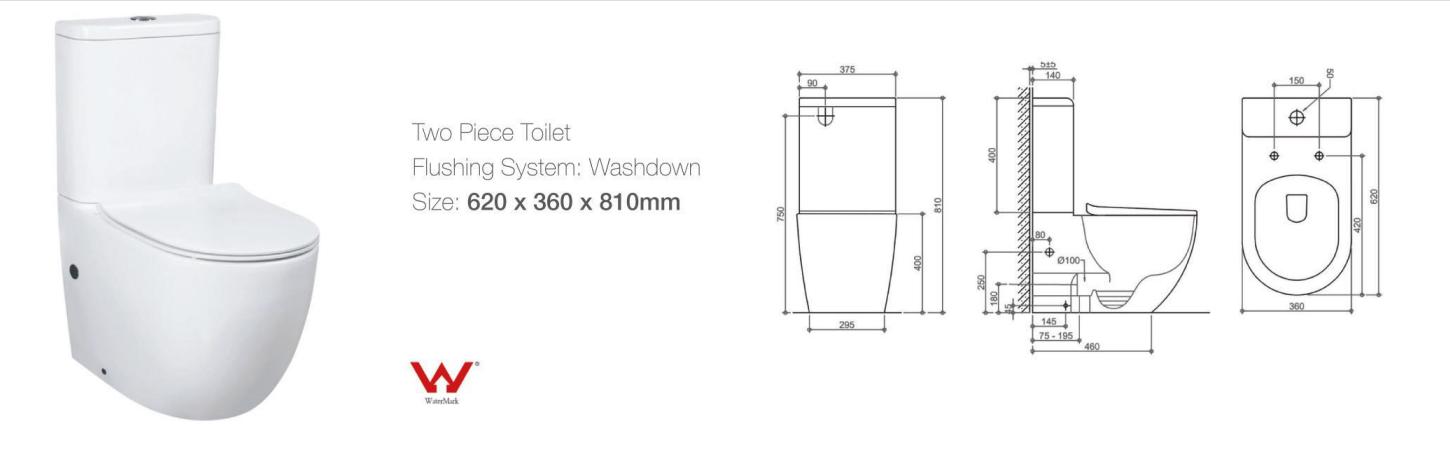 Medyag WaterMark Bathroom Ceramic Back To Wall Toilets Rimless Inodoro Sanitary Ware Water Closet