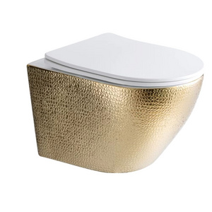 Colorful Gold Wall Hung Toilet Wash Down Fashion Europe CE OEM  Tankless Wall Mounted Toilet