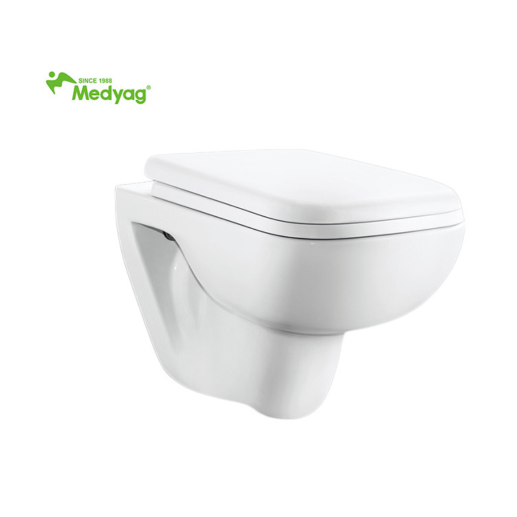 Medyag New Wall Mounted Toilet Hanging Rimless Wall Hung Bowl Ceramic Vortex Mute Flush Toilets For European Market