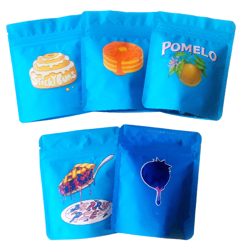 Custom printed sticker 1g 3.5g 1lb Cookie Brownie Snack Food Smell Proof Edible Packaging Zipper Mylar Bags