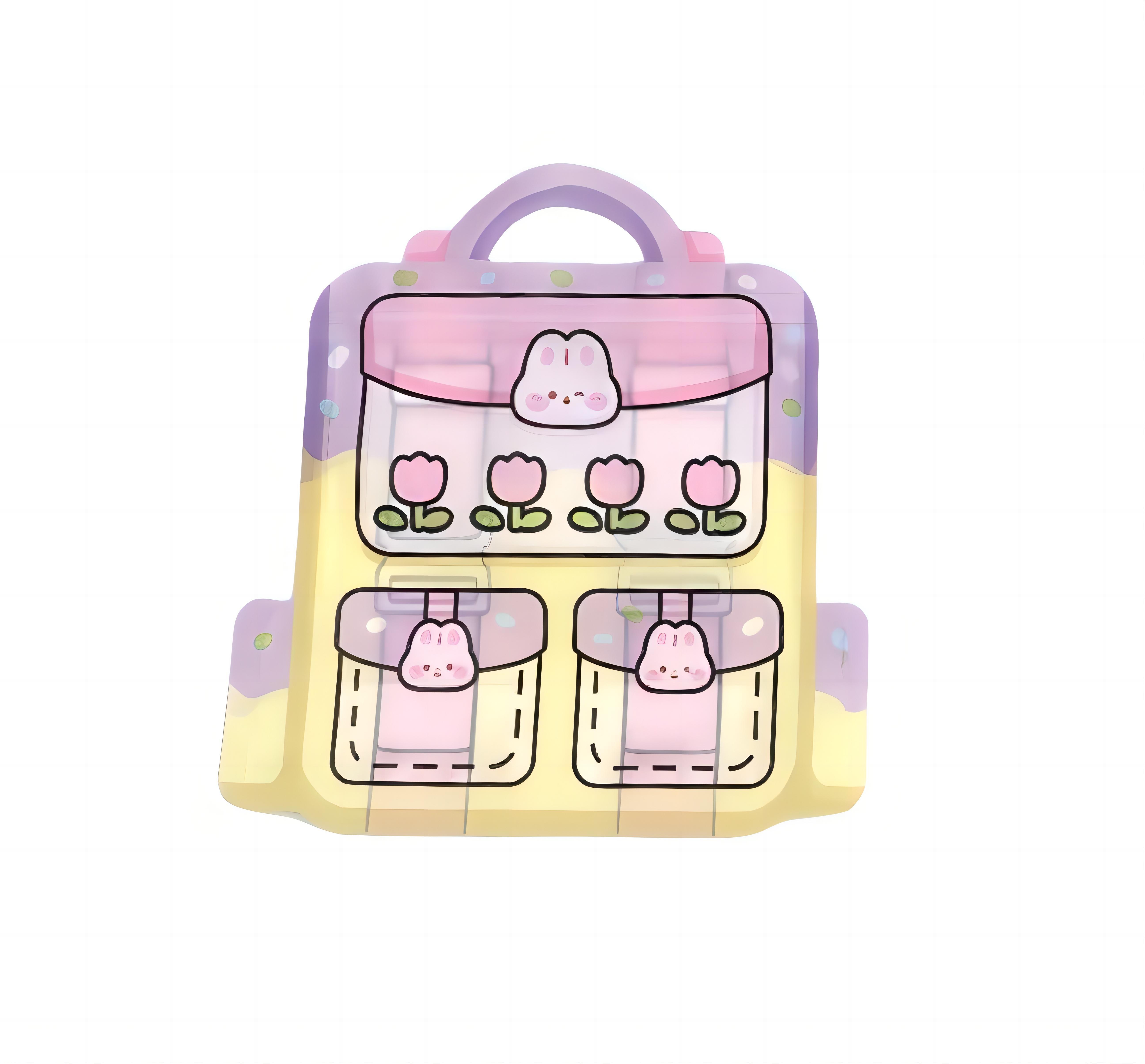 Wholesale Cartoon Backpack Shaped Gift Jewelry Cosmetics Plastic Zip Lock Package Mylar Bags