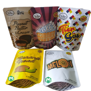 Custom printed sticker 1g 3.5g 1lb Cookie Brownie Snack Food Smell Proof Edible Packaging Zipper Mylar Bags