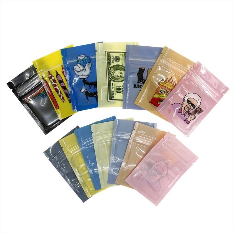 3.5g 1/8oz Smell Proof Special Small mini 3.5gr 3.5g 600mg 3.5 Gram 2 Inch Black Mylar candy bags cali packs sachet packaging