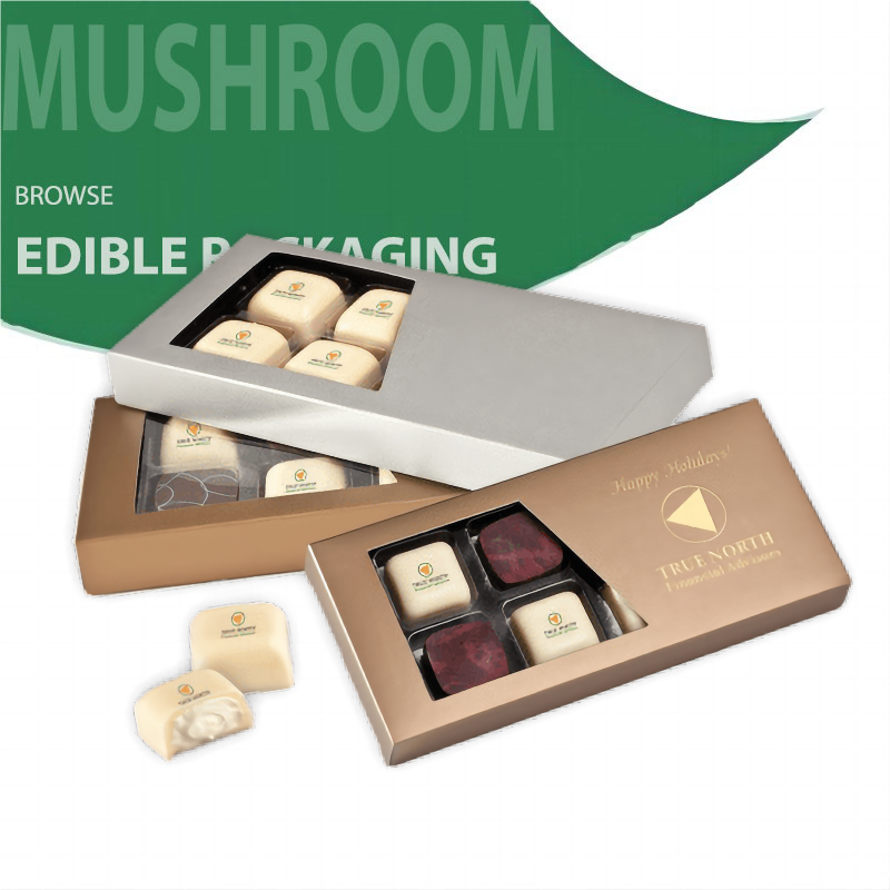 luxury small one up psychedelic exotic mushroom white candy chocolate strawberry bar paper boxes packaging with window