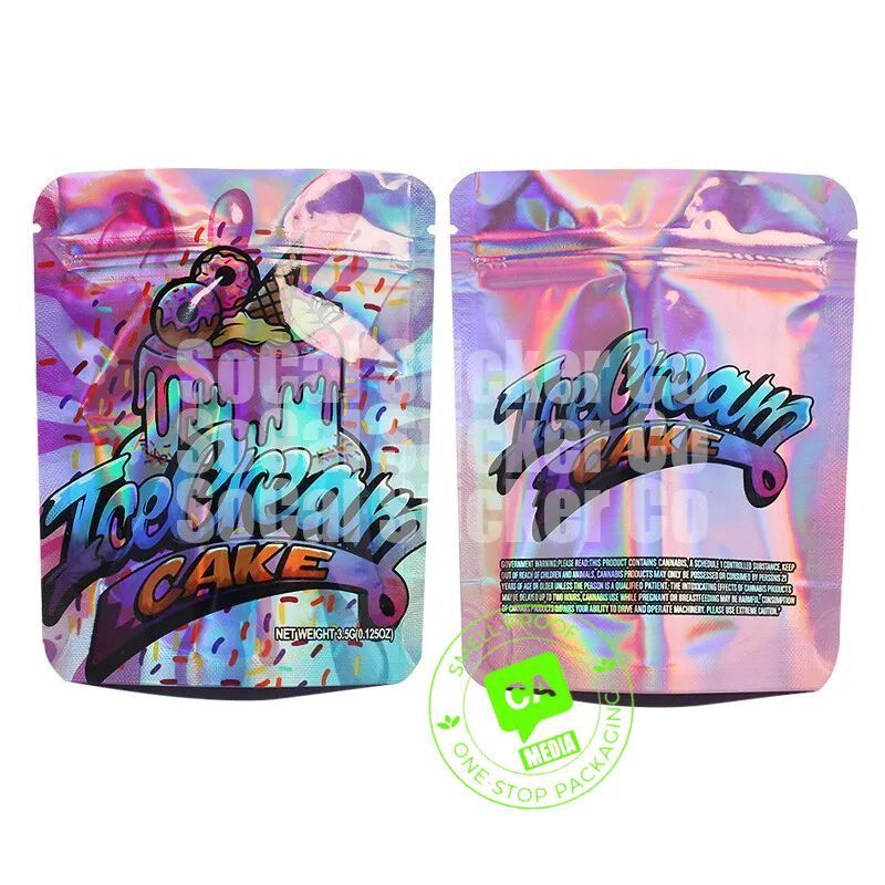 Factory Ziplock Cookie Logo Packaging Pouch 35G Mylar child resistant Bags