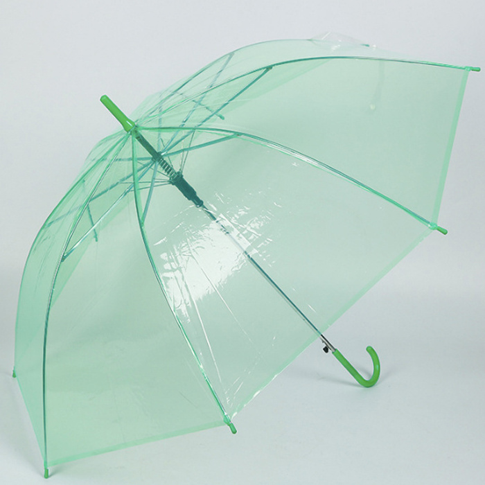 MY681 Dome Shape Umbrella Long Handle Clear Umbrella Transparent Cheap Promotional Custom Clear Rains Straight PVC Metal Alloy