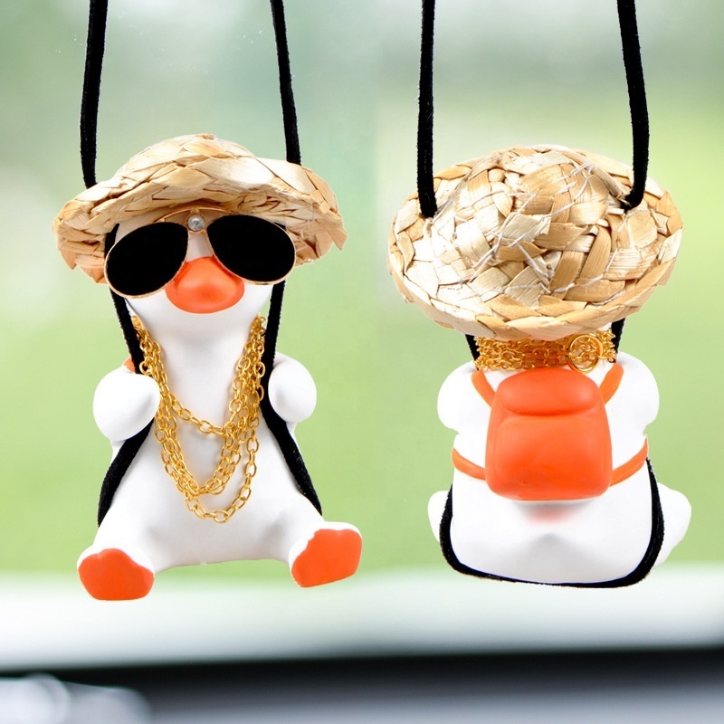 New car pendant Swinging Duck Car pendant plaster duck pendant Car rearview mirror decoration