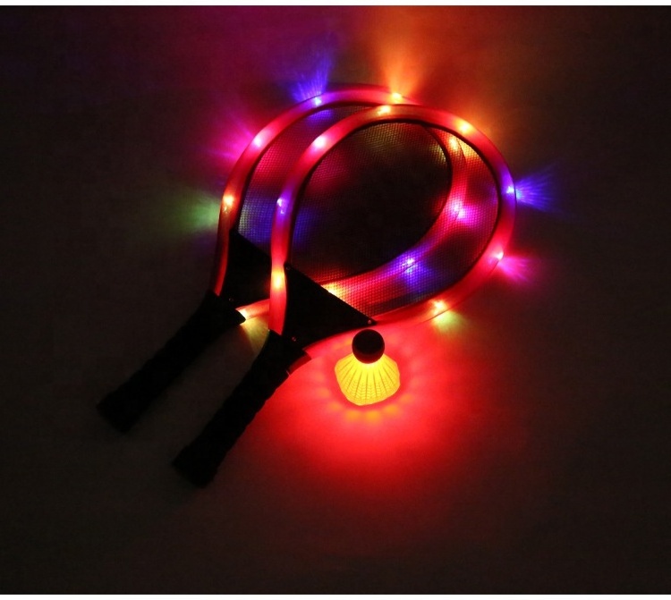 LED Flash Night Badminton Racket Light Fitness Entertainment Glow Badminton Racquet