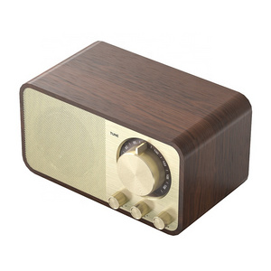 New Design Wooden Wireless Blue Tooth 5.0 Speaker Retro Classic Sound box Stereo Surround Super Bass Subwoofer Aux Fm Radio