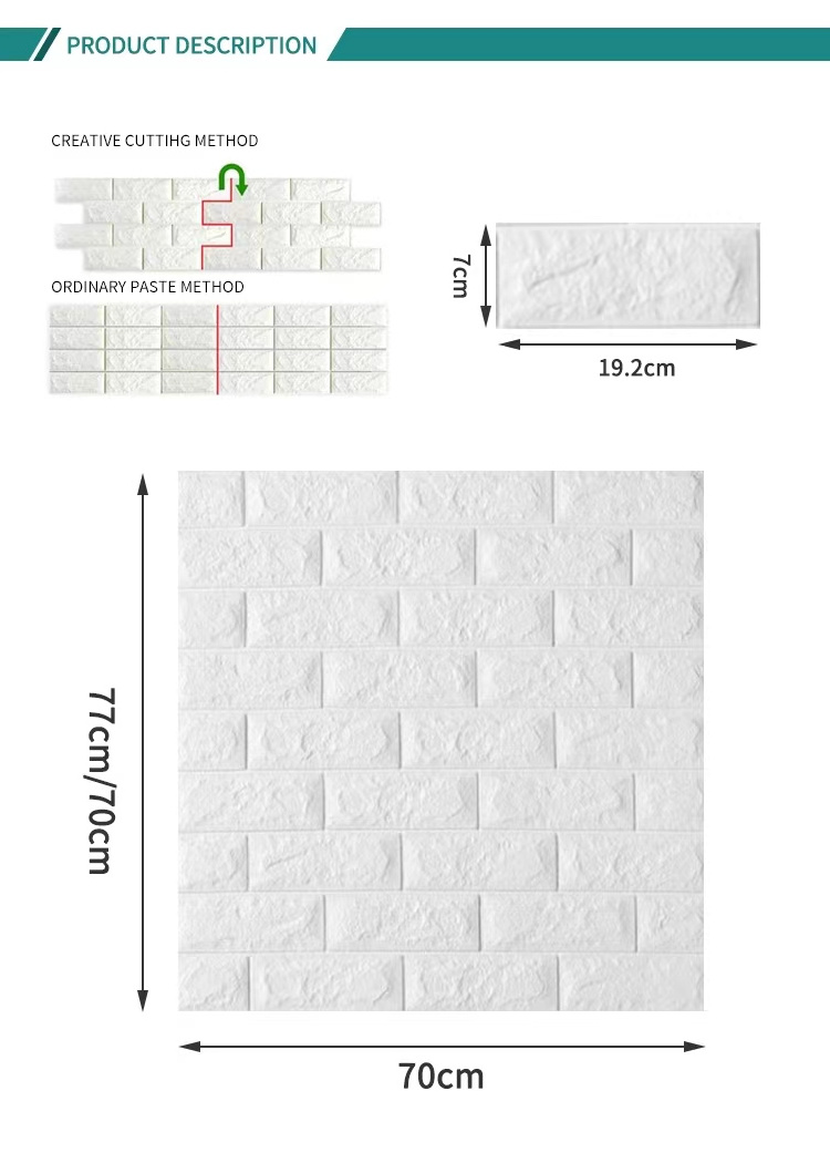 3d three-dimensional wall paste small size wallpaper XPE waterproof foam brick wallpaper