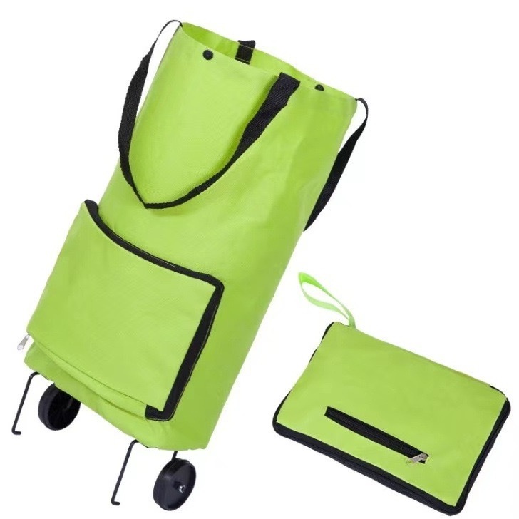 Customized Collapsible Trolley Bags Oxford Foldable Shopping Cart Shopping Organizer Portable Bag Reusable Folding Shopping Cart