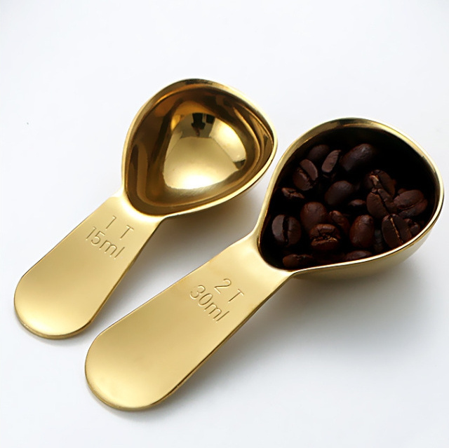 Handle Round Coffee Tea Scoop 18/8 Stainless Steel Irish Tea Milk Coffee 15ml 30ml Measuring Spoons