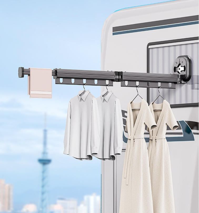 High Quality Indoor Aluminum Space Saver Collapsible Retractable Foldable Clothes Drying Rack Portable Laundry Clothing Racks