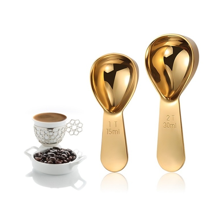 Handle Round Coffee Tea Scoop 18/8 Stainless Steel Irish Tea Milk Coffee 15ml 30ml Measuring Spoons