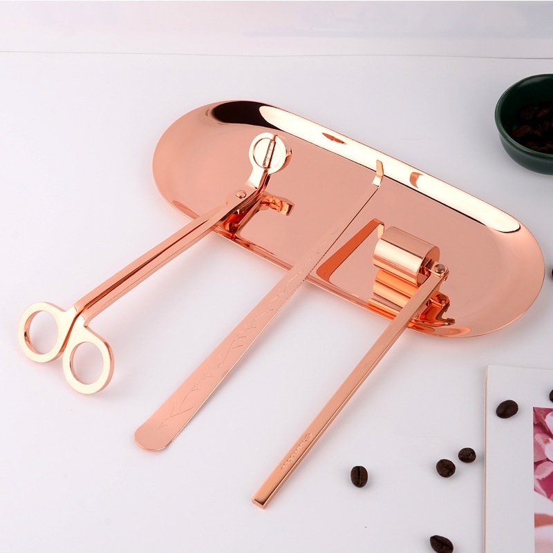 Wholesale candle accessories stainless steel  wick trimmer candle wick dipper snuffer wick tool set with gift box