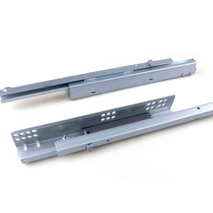 Hot!! 2 Fold push open concealed drawer slide with bolt locking push to open drawer slide