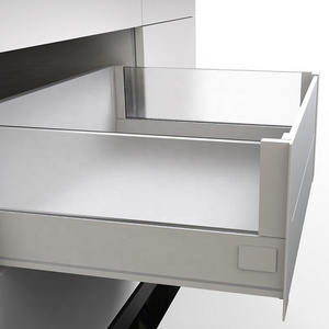 Meaton Newest Cheap Price OEM inner box with extended side glass and front panel drawer slides channel