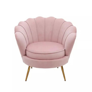 Contemporary modern arm chair velvet gold leg pink nordic accent chair