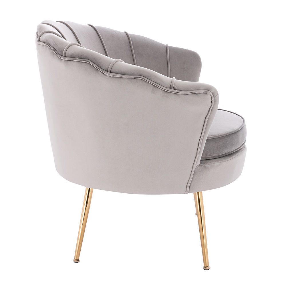 High Quality Modern Elegant Soft Flower Golden Leg Armchair Oversized Accent Arm Chair