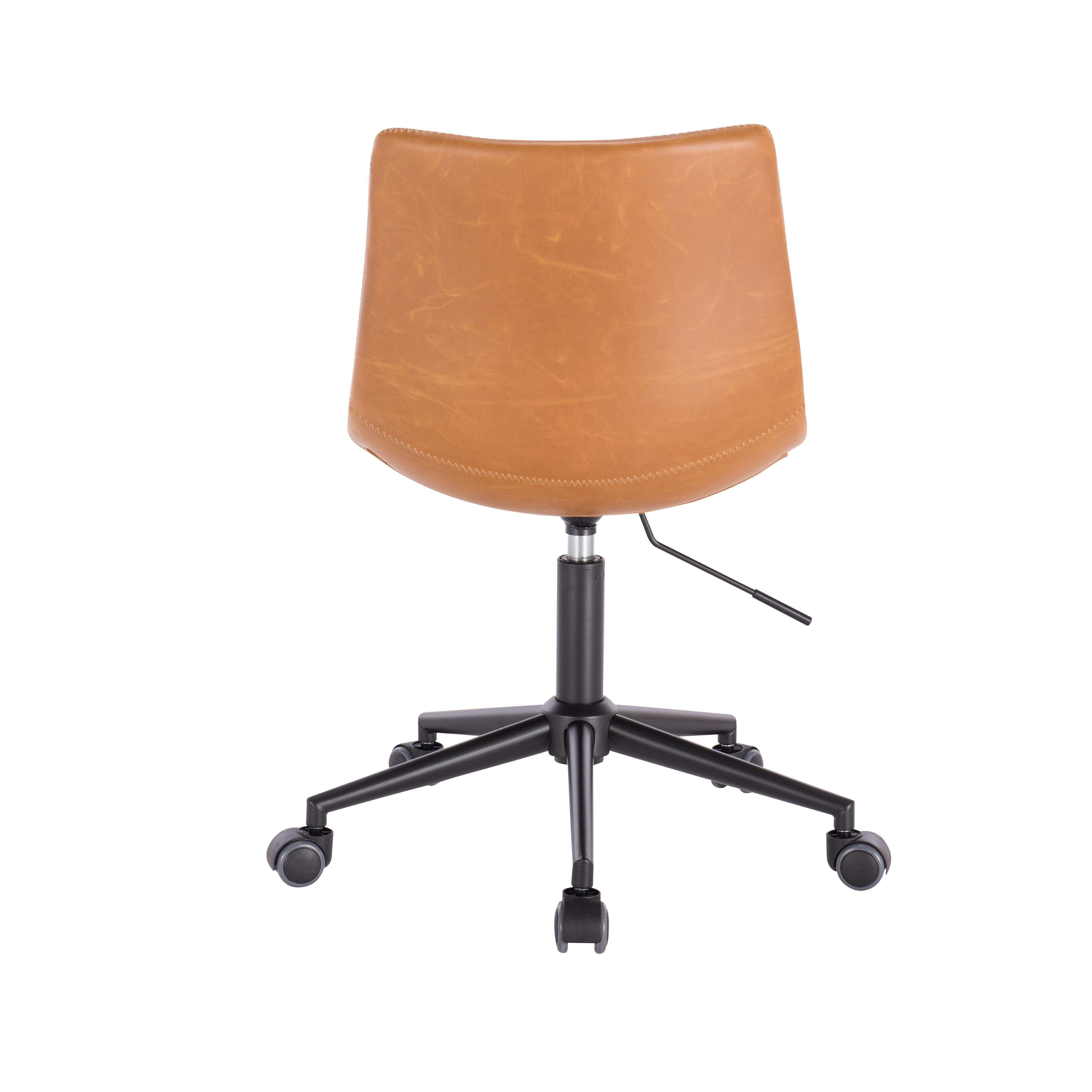 Light Luxury Style Small Space Saving Swivel Height Adjustable Leather Meeting Room Waiting Chair