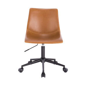 Light Luxury Style Small Space Saving Swivel Height Adjustable Leather Meeting Room Waiting Chair