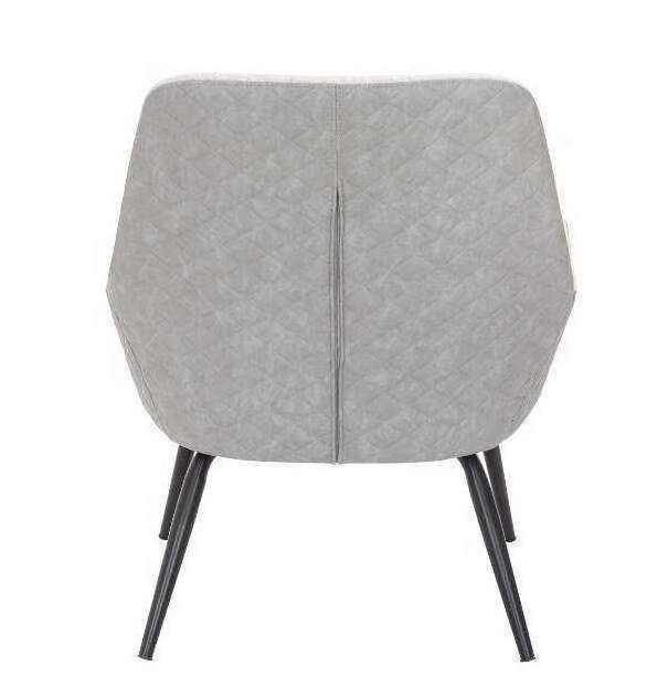 Cheap Price Velvet Soft Seat White Fabric Cushion Black Legs Accent Lounge Chair