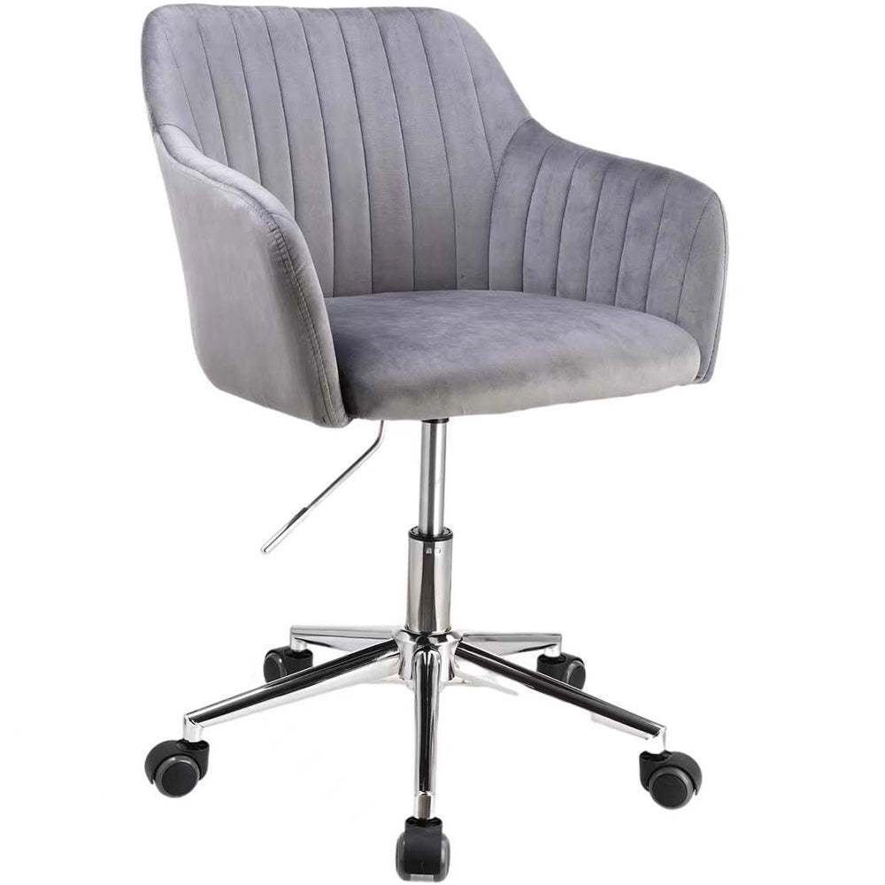 Small metal adjustable base swivel desk chair velvet home task office chair