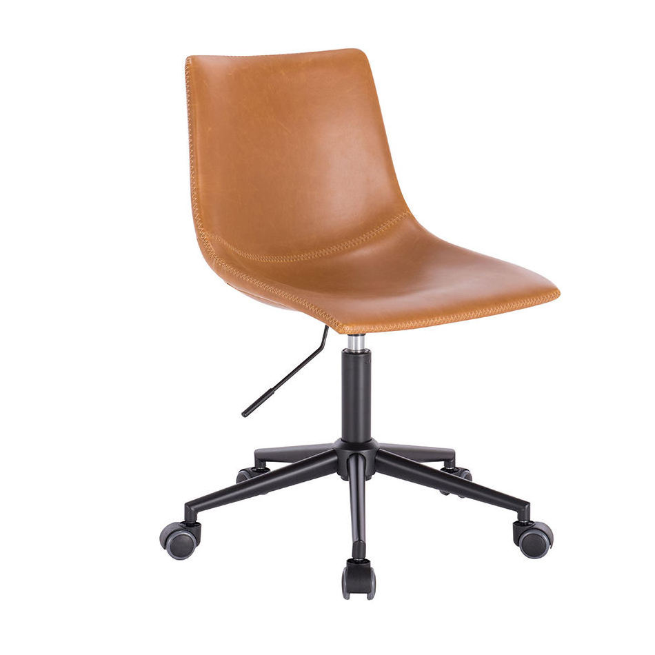 Light Luxury Style Small Space Saving Swivel Height Adjustable Leather Meeting Room Waiting Chair