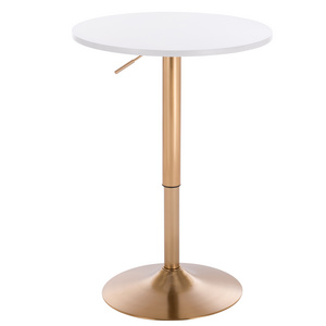 Gold Bar Table Round Adjustable Coffee Table