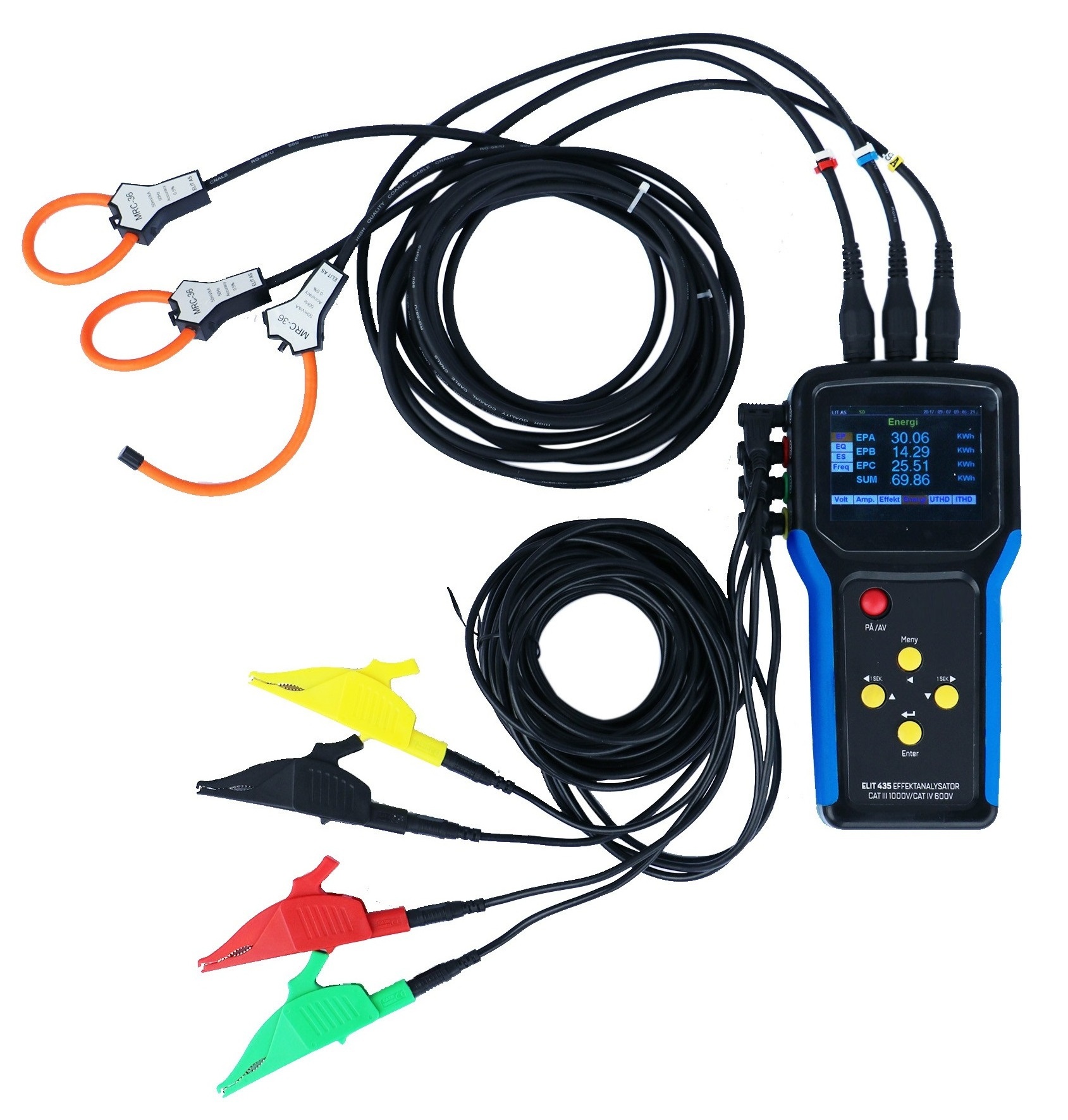 0.5%  Rogowski  China digital three phase electrical safety comprehensive 3 Phase Power Analyzer